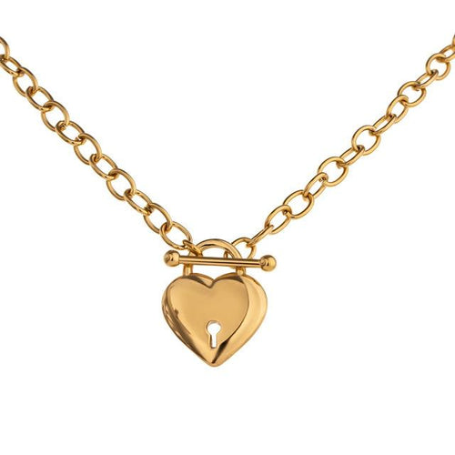 Heart Lock Pendant Necklace for Women Fashion Choker Necklace for Women-Necklaces-Arimonz-Gold-Arimonz
