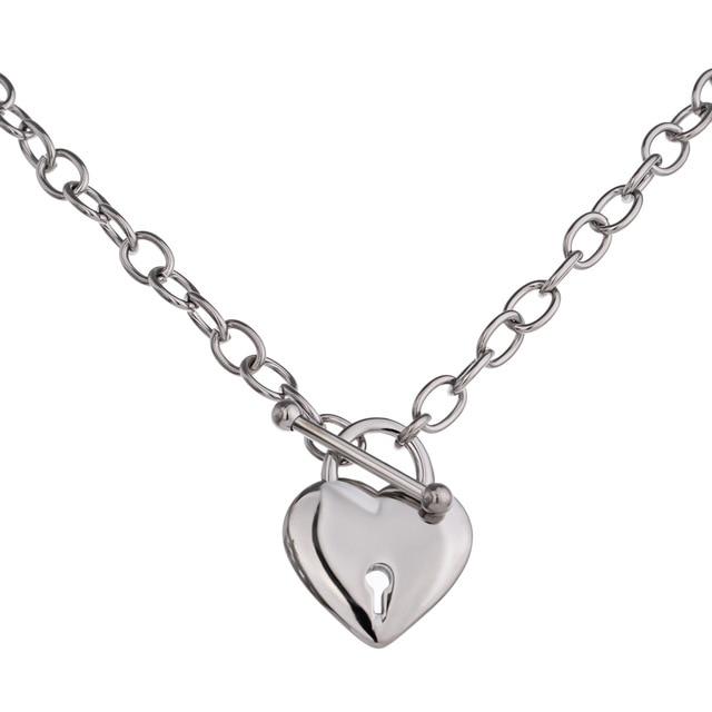 Heart Lock Pendant Necklace for Women Fashion Choker Necklace for Women-Necklaces-Arimonz-Silver-Arimonz