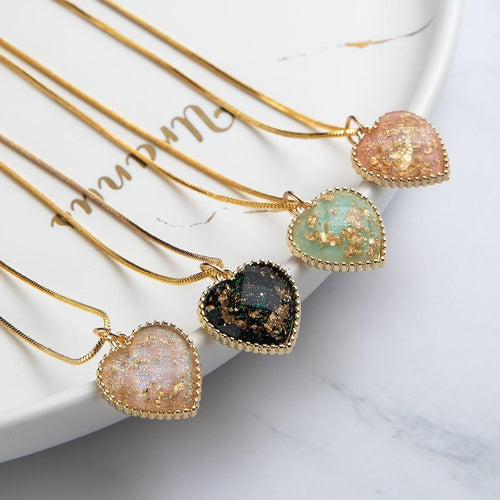 Heart Shape Pendant Link Chain Necklaces for Women Romantic Jewelry-Necklaces-Arimonz-Arimonz