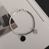 Heart-Shaped Bracelet Trend Cool Accessories Women Round Black Disc Bangles-Braceletes-Arimonz-Arimonz