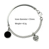 Heart-Shaped Bracelet Trend Cool Accessories Women Round Black Disc Bangles-Braceletes-Arimonz-Arimonz