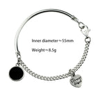 Heart-Shaped Bracelet Trend Cool Accessories Women Round Black Disc Bangles-Braceletes-Arimonz-Arimonz