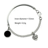 Heart-Shaped Bracelet Trend Cool Accessories Women Round Black Disc Bangles-Braceletes-Arimonz-Arimonz