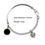 Heart-Shaped Bracelet Trend Cool Accessories Women Round Black Disc Bangles-Braceletes-Arimonz-Arimonz