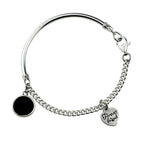 Heart-Shaped Bracelet Trend Cool Accessories Women Round Black Disc Bangles-Braceletes-Arimonz-Arimonz