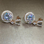 Heart Stud with Big Round Women Drop Earrings Fashion Jewelry-Earrings-Arimonz-Arimonz