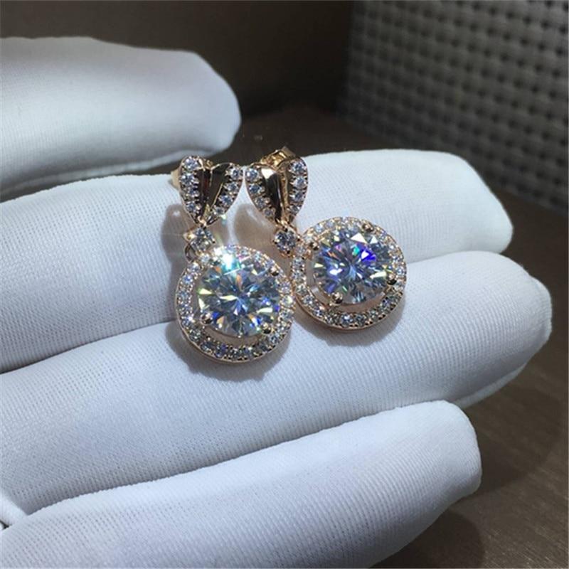 Heart Stud with Big Round Women Drop Earrings Fashion Jewelry-Earrings-Arimonz-Arimonz