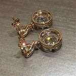 Heart Stud with Big Round Women Drop Earrings Fashion Jewelry-Earrings-Arimonz-Arimonz