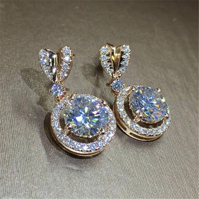 Heart Stud with Big Round Women Drop Earrings Fashion Jewelry-Earrings-Arimonz-Arimonz