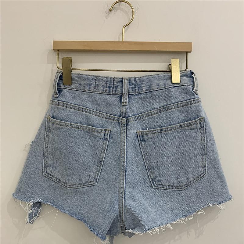 High Waist A-line Women Denim Shorts Ladies Tassels Jeans Shorts-Denim Shorts-Arimonz-Arimonz