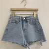 High Waist A-line Women Denim Shorts Ladies Tassels Jeans Shorts-Denim Shorts-Arimonz-Arimonz