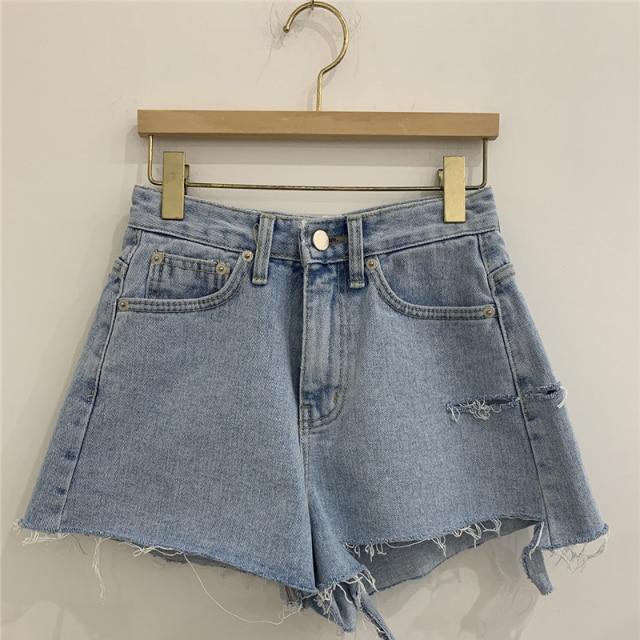 High Waist A-line Women Denim Shorts Ladies Tassels Jeans Shorts-Denim Shorts-Arimonz-blue-S-Arimonz