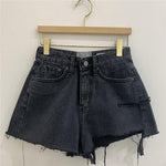 High Waist A-line Women Denim Shorts Ladies Tassels Jeans Shorts-Denim Shorts-Arimonz-Arimonz