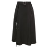 High Waist Black Midi Skirt Women Summer Casual Split Long Skirt-Skirts-Arimonz-Arimonz