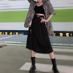 High Waist Black Midi Skirt Women Summer Casual Split Long Skirt-Skirts-Arimonz-S-Arimonz