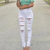 High Waist Denim Ripped Jeans-Skinny Jeans-Arimonz-White-S-Arimonz