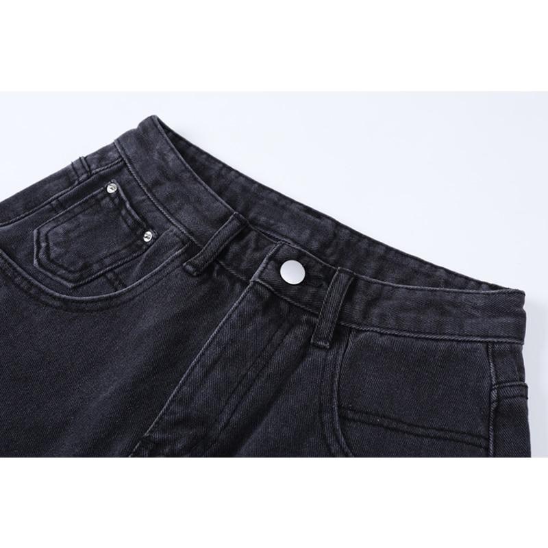 High Waist Denim Shorts Women Loose Ladies Button Wide Leg Shorts-Denim Shorts-Arimonz-Arimonz