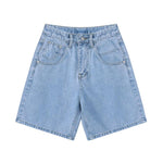 High Waist Denim Shorts Women Loose Ladies Button Wide Leg Shorts-Denim Shorts-Arimonz-Arimonz