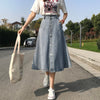 High Waist Denim Skirt Streetwear A-Line Long Skirts For Women-Denim Skirts-Arimonz-Arimonz