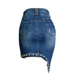 High Waist Denim Skirts Women Irregular Pencil Skirt Bodycon Skirt-Denim Skirts-Arimonz-Arimonz