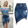 High Waist Denim Skirts Women Irregular Pencil Skirt Bodycon Skirt-Denim Skirts-Arimonz-Arimonz