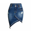 High Waist Denim Skirts Women Irregular Pencil Skirt Bodycon Skirt-Denim Skirts-Arimonz-S-Arimonz