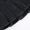 High Waist Jean Skirts Denim Pleated Skirts with Big Pockets Outfit-Denim Skirts-Arimonz-Arimonz