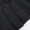 High Waist Jean Skirts Denim Pleated Skirts with Big Pockets Outfit-Denim Skirts-Arimonz-Arimonz