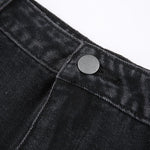 High Waist Jean Skirts Denim Pleated Skirts with Big Pockets Outfit-Denim Skirts-Arimonz-Arimonz