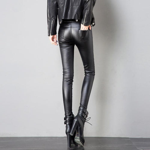 High Waist Leather Pants-Pants-Arimonz-Arimonz