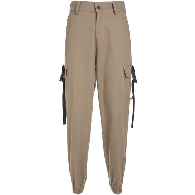 High Waist Loose Trousers-Pants-Arimonz-Khaki-S-Arimonz