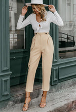 High Waist Office Loose Ankle-length Pants-Pants-Arimonz-Arimonz