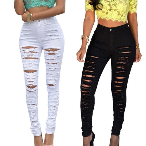 High Waist Push Up Skinny Ripped Jean-Skinny Jeans-Arimonz-Arimonz