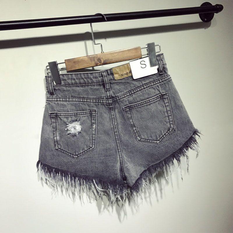 High Waist Ripped Denim Shorts-Denim Shorts-Arimonz-Arimonz