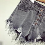 High Waist Ripped Denim Shorts-Denim Shorts-Arimonz-Arimonz