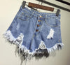 High Waist Ripped Denim Shorts-Denim Shorts-Arimonz-Blue-S-Arimonz