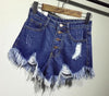 High Waist Ripped Denim Shorts-Denim Shorts-Arimonz-Dark Blue-S-Arimonz