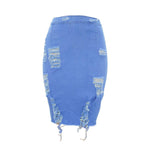 High Waist Ripped Mini Pencil Denim Skirts-Denim Skirts-Arimonz-S-Arimonz