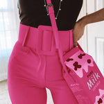 High Waist with Belt Office Pants-Pants-Arimonz-Arimonz