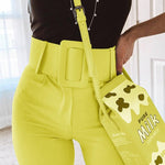 High Waist with Belt Office Pants-Pants-Arimonz-Arimonz