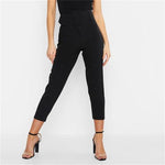 High Waist with Belt Office Pants-Pants-Arimonz-Arimonz