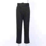 High Waist with Belt Office Pants-Pants-Arimonz-black-S-Arimonz