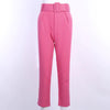 High Waist with Belt Office Pants-Pants-Arimonz-Red-S-Arimonz