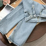 High Waist Women's Jeans Wide Leg Pants Trousers Mom Jeans-Straight Jeans-Arimonz-Arimonz