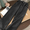 High Waist Women's Jeans Wide Leg Pants Trousers Mom Jeans-Straight Jeans-Arimonz-black-S-Arimonz