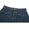 High Waist Y2k Pleated Denim Skirt Women Casual Blue Washed Mini Skirt-Denim Skirts-Arimonz-Arimonz