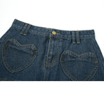 High Waist Y2k Pleated Denim Skirt Women Casual Blue Washed Mini Skirt-Denim Skirts-Arimonz-Arimonz