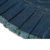 High Waist Y2k Pleated Denim Skirt Women Casual Blue Washed Mini Skirt-Denim Skirts-Arimonz-Arimonz