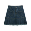 High Waist Y2k Pleated Denim Skirt Women Casual Blue Washed Mini Skirt-Denim Skirts-Arimonz-S-Arimonz