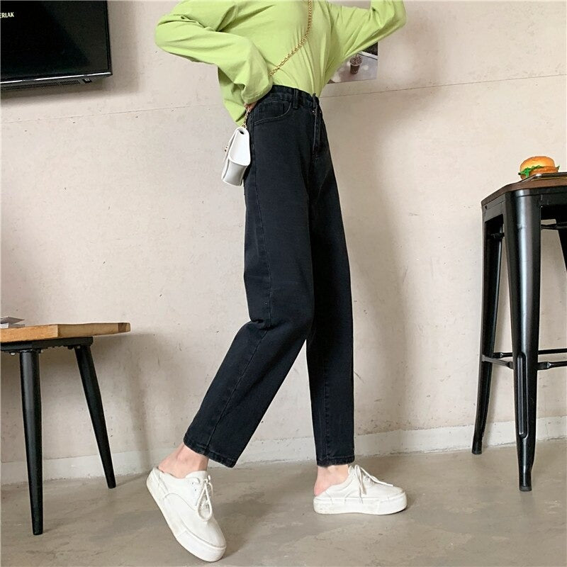 High Waisted Jeans for Women Straight Leg Denim Bottom Vintage Pants-Skinny Jeans-Arimonz-Arimonz